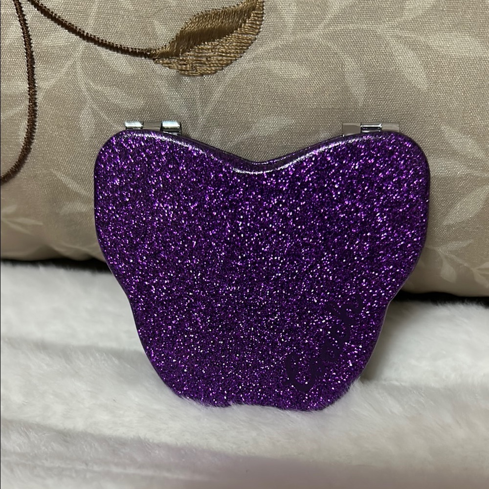 Coach Purple Glitter Compact Mirror
